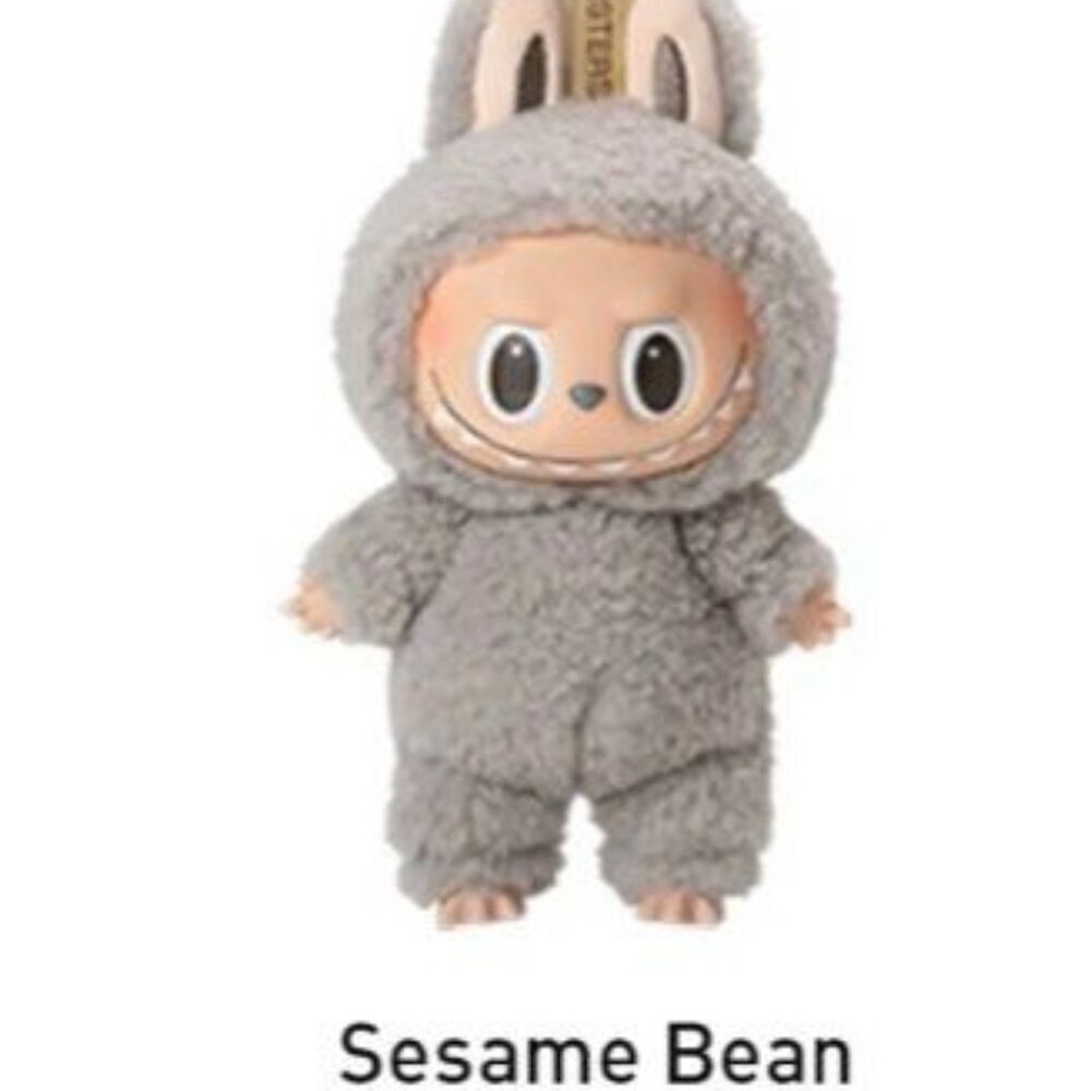 Monster keychain labubu lafufu v1 eciting macaron sesame bean
